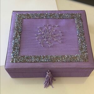 Avon Purple Fabric Jewelry Box